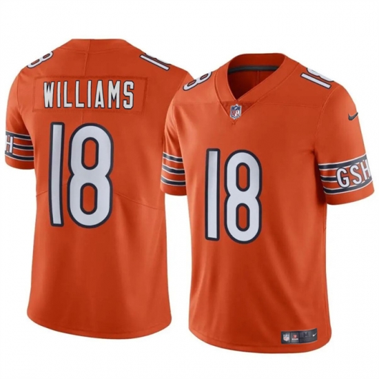 Youth Chicago Bears 18 Caleb Williams Orange 2024 Draft Vapor Stitched Football Jersey Youth Chicago Bears 18 Caleb Williams Orange 2024 Draft Vapor Stitched Football Jersey