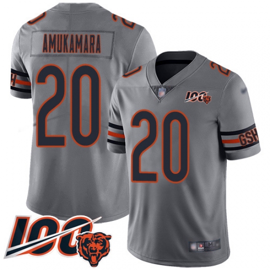 Youth Chicago Bears 20 Prince Amukamara Limited Silver Inverted Legend 100th Season Football Jersey Youth Chicago Bears 20 Prince Amukamara Limited Silver Inverted Legend 100th Season Football Jersey