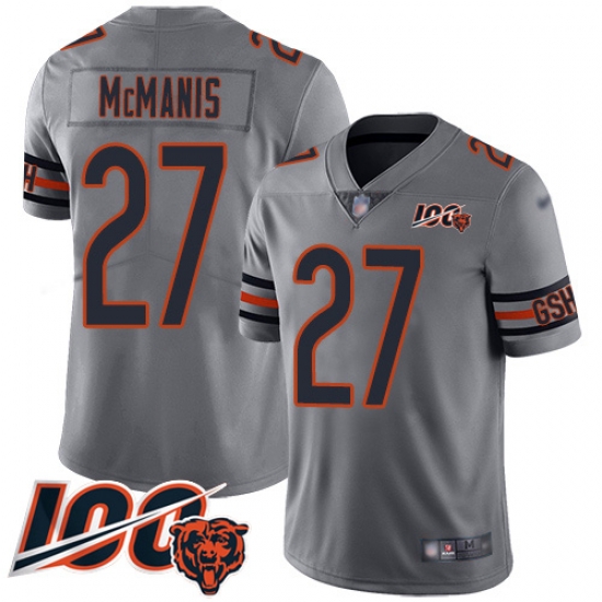 Youth Chicago Bears 27 Sherrick McManis Limited Silver Inverted Legend 100th Season Football Jersey Youth Chicago Bears 27 Sherrick McManis Limited Silver Inverted Legend 100th Season Football Jersey