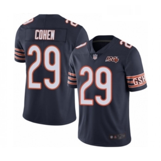 Youth Chicago Bears 29 Tarik Cohen Navy Blue Team Color 100th Season Limited Football Jersey Youth Chicago Bears 29 Tarik Cohen Navy Blue Team Color 100th Season Limited Football Jersey