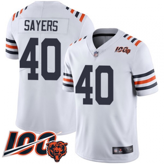Youth Chicago Bears 40 Gale Sayers White 100th Season Limited Football Jersey Youth Chicago Bears 40 Gale Sayers White 100th Season Limited Football Jersey