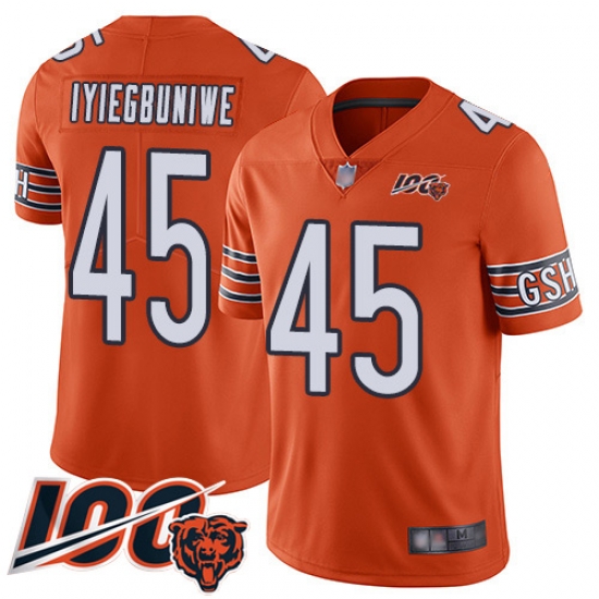 Youth Chicago Bears 45 Joel Iyiegbuniwe Orange Alternate 100th Season Limited Football Jersey Youth Chicago Bears 45 Joel Iyiegbuniwe Orange Alternate 100th Season Limited Football Jersey