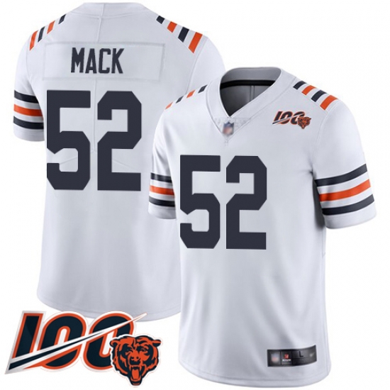 Youth Chicago Bears 52 Khalil Mack White 100th Season Limited Football Jersey Youth Chicago Bears 52 Khalil Mack White 100th Season Limited Football Jersey