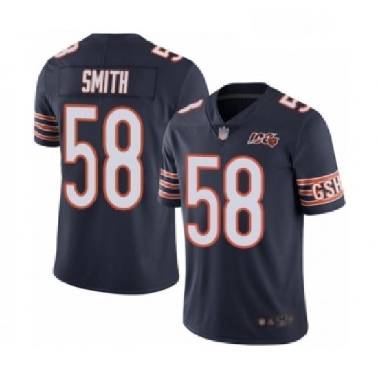 Youth Chicago Bears 58 Roquan Smith Navy Blue Team Color 100th Season Limited Football Jersey Youth Chicago Bears 58 Roquan Smith Navy Blue Team Color 100th Season Limited Football Jersey