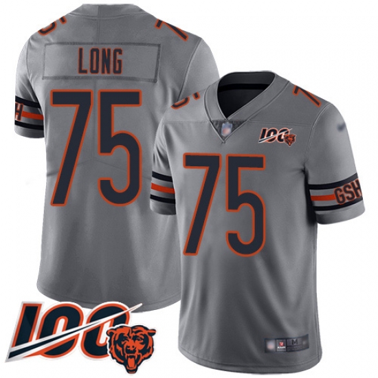 Youth Chicago Bears 75 Kyle Long Limited Silver Inverted Legend 100th Season Football Jersey Youth Chicago Bears 75 Kyle Long Limited Silver Inverted Legend 100th Season Football Jersey