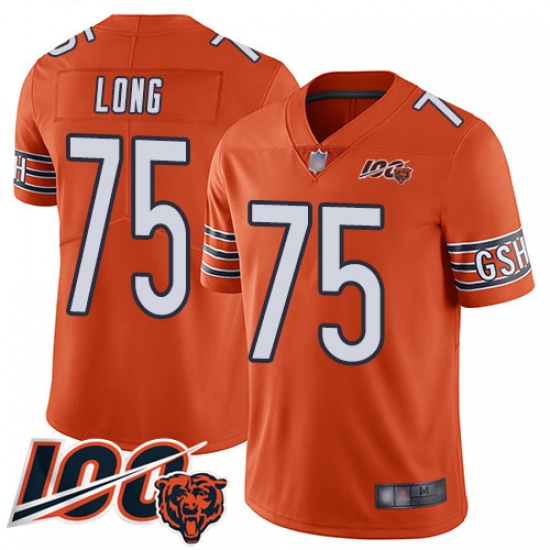Youth Chicago Bears 75 Kyle Long Orange Alternate 100th Season Limited Football Jersey Youth Chicago Bears 75 Kyle Long Orange Alternate 100th Season Limited Football Jersey