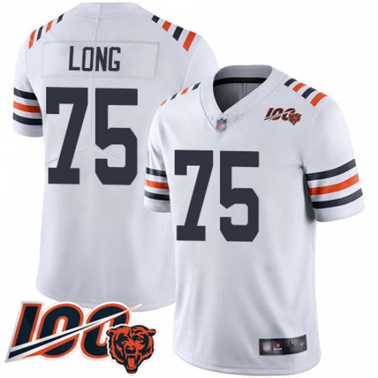 Youth Chicago Bears 75 Kyle Long White 100th Season Limited Football Jersey Youth Chicago Bears 75 Kyle Long White 100th Season Limited Football Jersey