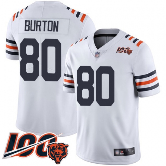 Youth Chicago Bears 80 Trey Burton White 100th Season Limited Football Jersey Youth Chicago Bears 80 Trey Burton White 100th Season Limited Football Jersey