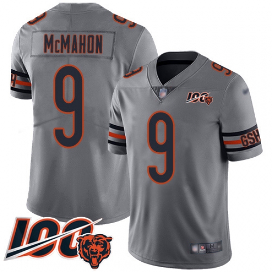 Youth Chicago Bears 9 Jim McMahon Limited Silver Inverted Legend 100th Season Football Jersey Youth Chicago Bears 9 Jim McMahon Limited Silver Inverted Legend 100th Season Football Jersey