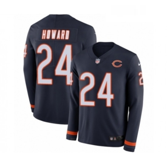 Youth Nike Chicago Bears 24 Jordan Howard Limited Navy Blue Therma Long Sleeve NFL Jersey Youth Nike Chicago Bears 24 Jordan Howard Limited Navy Blue Therma Long Sleeve NFL Jersey