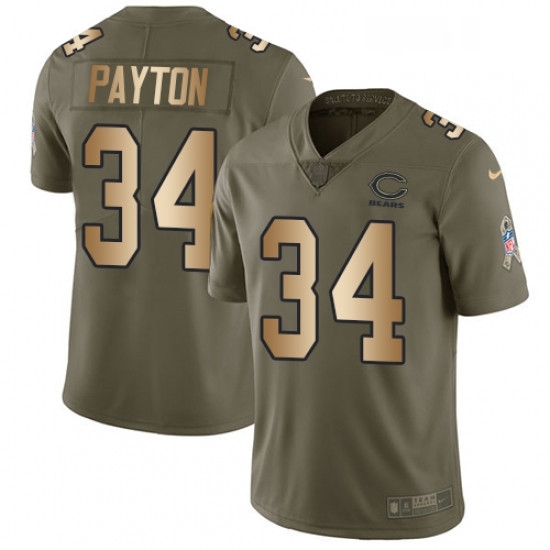 Youth Nike Chicago Bears 34 Walter Payton Limited OliveGold Salute to Service NFL Jersey Youth Nike Chicago Bears 34 Walter Payton Limited OliveGold Salute to Service NFL Jersey