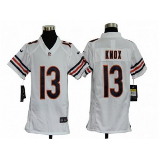 Youth Nike NFL Chicago Bears #13 Johnny Knox White Jerseys Youth Nike NFL Chicago Bears #13 Johnny Knox White Jerseys