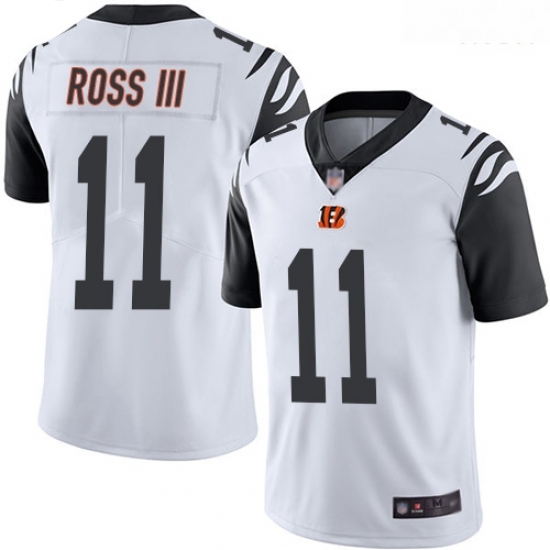 Bengals 11 John Ross III White Men Stitched Football Limited Rush Jersey Bengals 11 John Ross III White Men Stitched Football Limited Rush Jersey
