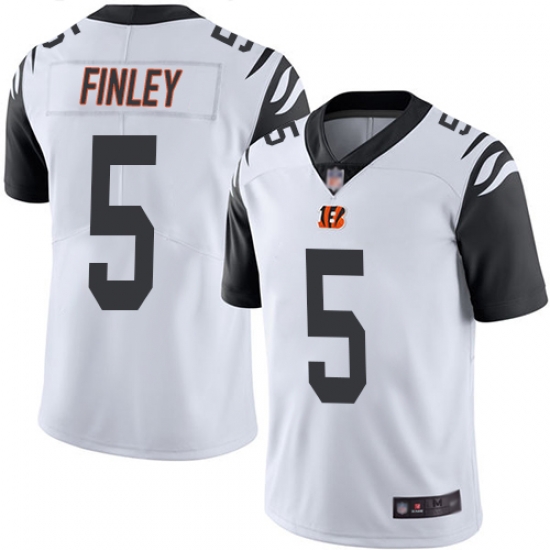 Bengals 5 Ryan Finley White Men Stitched Football Limited Rush Jersey Bengals 5 Ryan Finley White Men Stitched Football Limited Rush Jersey