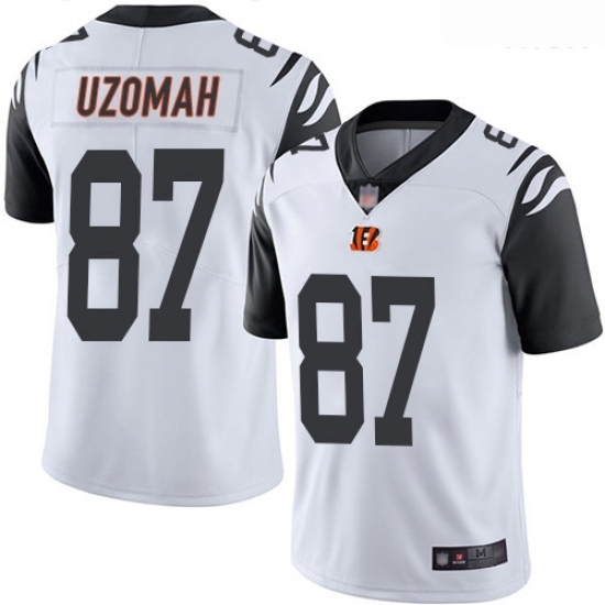 Bengals 87 C J Uzomah White Men Stitched Football Limited Rush Jersey Bengals 87 C J Uzomah White Men Stitched Football Limited Rush Jersey