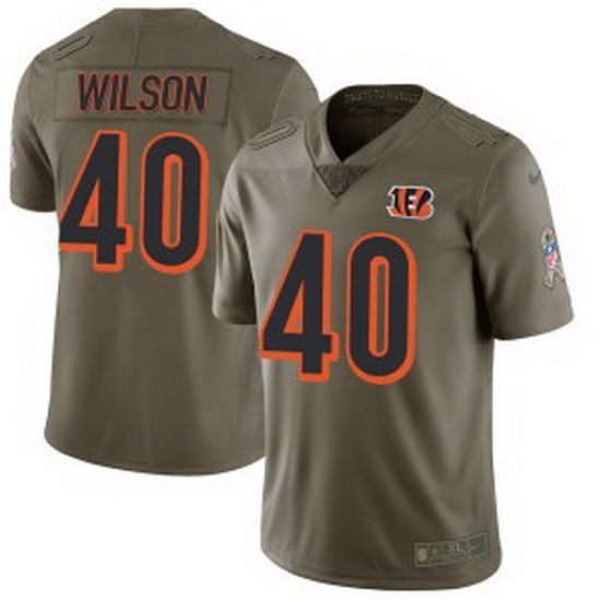 Cincinnati Bengals 40 Brandon Wilson Men Limited Green 2017 Salute to Service Jersey Cincinnati Bengals 40 Brandon Wilson Men Limited Green 2017 Salute to Service Jersey