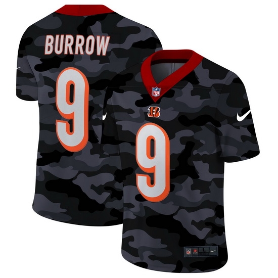 Cincinnati Bengals 9 Joe Burrow Men Nike 2020 Black CAMO Vapor Untouchable Limited Stitched NFL Jersey Cincinnati Bengals 9 Joe Burrow Men Nike 2020 Black CAMO Vapor Untouchable Limited Stitched NFL Jersey