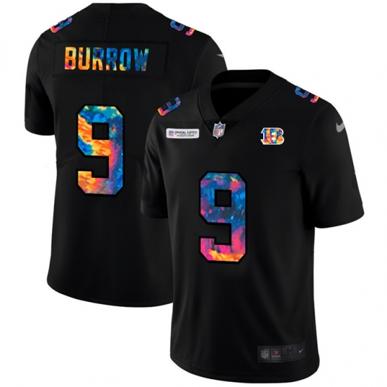 Cincinnati Bengals 9 Joe Burrow Men Nike Multi Color Black 2020 NFL Crucial Catch Vapor Untouchable Limited Jersey Cincinnati Bengals 9 Joe Burrow Men Nike Multi Color Black 2020 NFL Crucial Catch Vapor Untouchable Limited Jersey