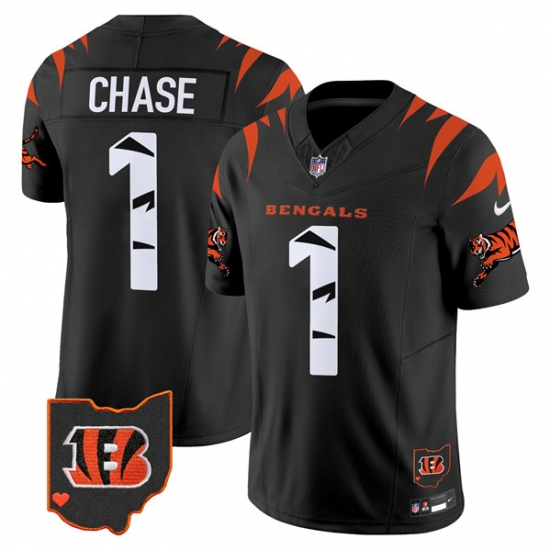 Men Cincinnati Bengals 1 Ja Marr Chase Black F U S E Special Vapor Untouchable Limited Stitched Football Jersey Men Cincinnati Bengals 1 Ja Marr Chase Black F U S E Special Vapor Untouchable Limited Stitched Football Jersey