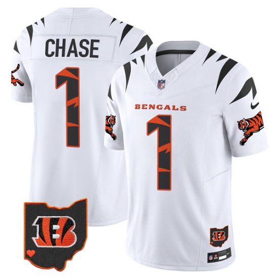 Men Cincinnati Bengals 1 Ja Marr Chase White Limited F U S E Special Vapor Untouchable Limited Stitched Football Jersey Men Cincinnati Bengals 1 Ja Marr Chase White Limited F U S E Special Vapor Untouchable Limited Stitched Football Jersey