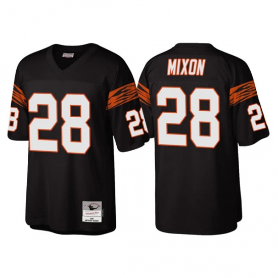 Men Cincinnati Bengals 28 Joe Mixon Black Throwback Legacy Stitched Jerse Men Cincinnati Bengals 28 Joe Mixon Black Throwback Legacy Stitched Jerse