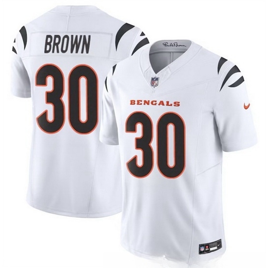 Men Cincinnati Bengals 30 Chase Brown White 2024 F U S E Vapor Untouchable Limited Stitched Jersey Men Cincinnati Bengals 30 Chase Brown White 2024 F U S E Vapor Untouchable Limited Stitched Jersey