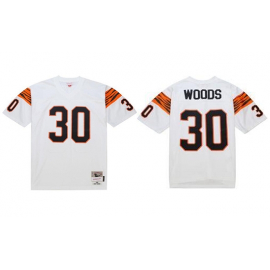 Men Cincinnati Bengals 30 Ickey Woods White 1988 Stitched Jersey Men Cincinnati Bengals 30 Ickey Woods White 1988 Stitched Jersey