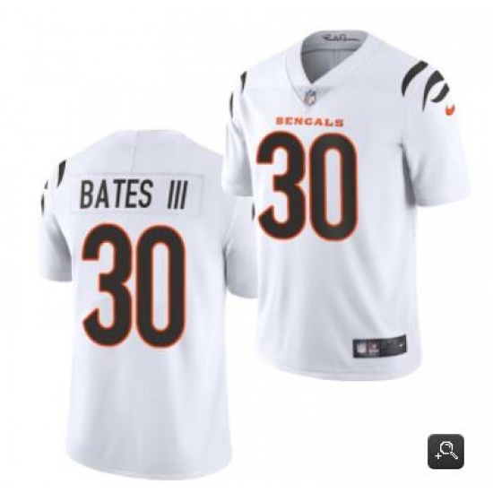 Men Cincinnati Bengals #30 Jessie Bates III 2021 White Vapor Untouchable Limited Stitched NFL Jersey Men Cincinnati Bengals #30 Jessie Bates III 2021 White Vapor Untouchable Limited Stitched NFL Jersey