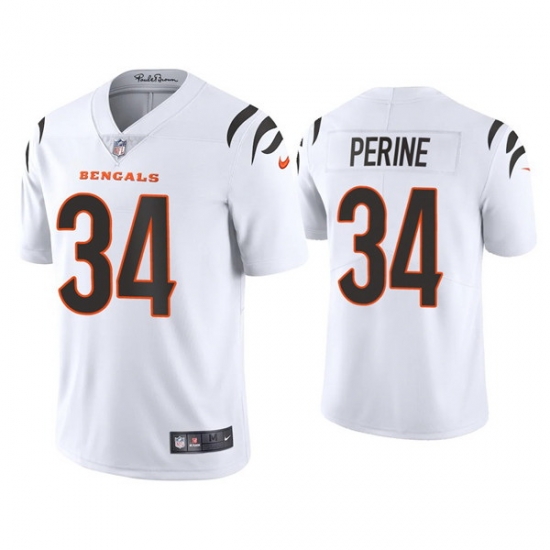 Men Cincinnati Bengals 34 Samaje Perine 2021 White Vapor Untouchable Limited Stitched Jersey Men Cincinnati Bengals 34 Samaje Perine 2021 White Vapor Untouchable Limited Stitched Jersey