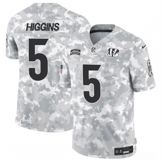 Men Cincinnati Bengals 5 Tee Higgins 2024 F U S E Arctic Camo Salute To Service Limited Stitched Football Jersey Men Cincinnati Bengals 5 Tee Higgins 2024 F U S E Arctic Camo Salute To Service Limited Stitched Football Jersey