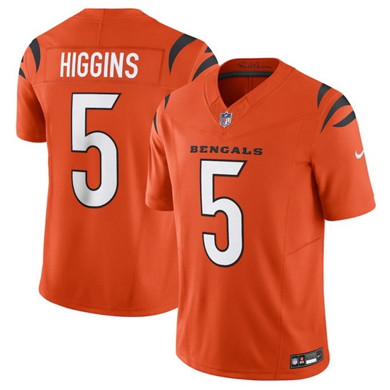 Men Cincinnati Bengals 5 Tee Higgins Orange 2023 F U S E Vapor Untouchable Limited Stitched Jersey Men Cincinnati Bengals 5 Tee Higgins Orange 2023 F U S E Vapor Untouchable Limited Stitched Jersey