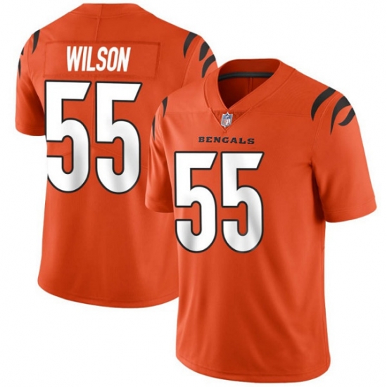 Men Cincinnati Bengals 55 Logan Wilson 2021 Orange Vapor Untouchable Limited Stitched Jersey Men Cincinnati Bengals 55 Logan Wilson 2021 Orange Vapor Untouchable Limited Stitched Jersey
