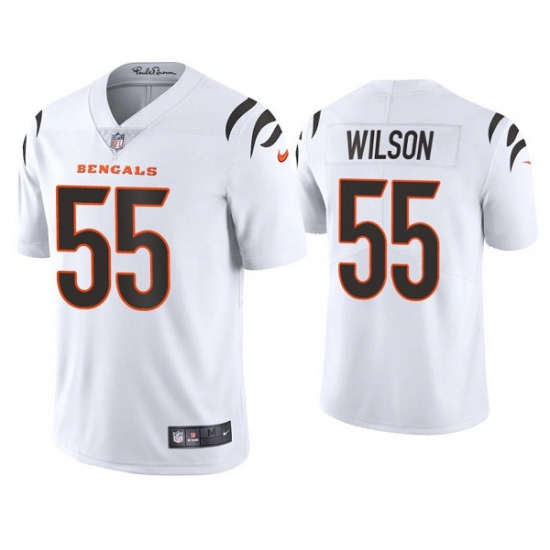 Men Cincinnati Bengals 55 Logan Wilson 2021 White Vapor Untouchable Limited Stitched Jersey Men Cincinnati Bengals 55 Logan Wilson 2021 White Vapor Untouchable Limited Stitched Jersey