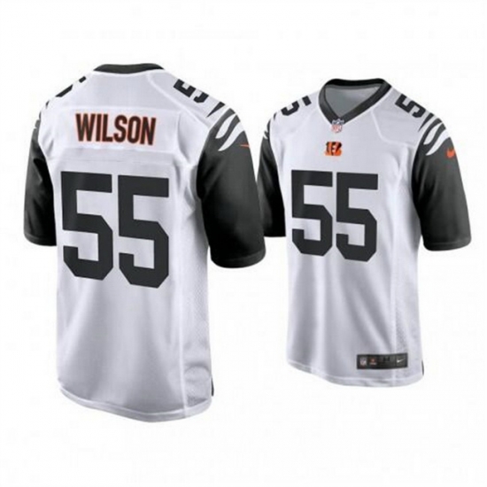 Men Cincinnati Bengals 55 Logan Wilson White Color Rush Stitched Game Jersey Men Cincinnati Bengals 55 Logan Wilson White Color Rush Stitched Game Jersey