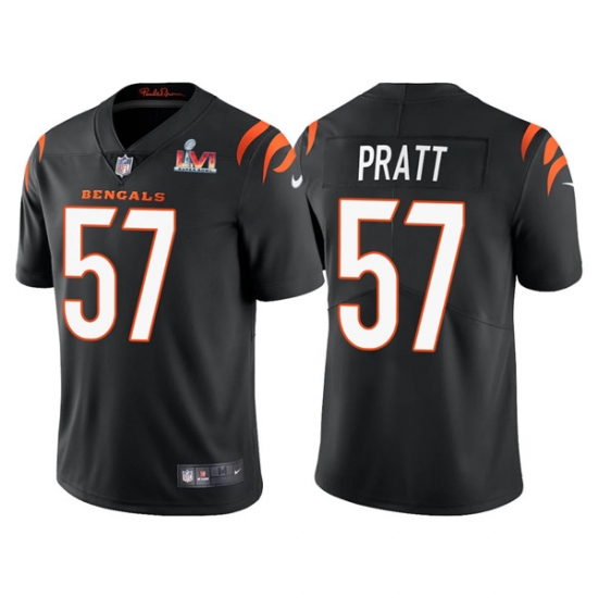Men Cincinnati Bengals 57 Germaine Pratt 2022 Black Super Bowl LVI Vapor Limited Stitched Jersey Men Cincinnati Bengals 57 Germaine Pratt 2022 Black Super Bowl LVI Vapor Limited Stitched Jersey