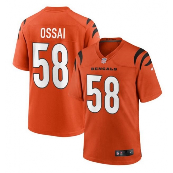 Men Cincinnati Bengals 58 Joseph Ossai Orange Stitched Game Jersey Men Cincinnati Bengals 58 Joseph Ossai Orange Stitched Game Jersey