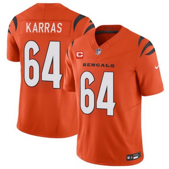 Men Cincinnati Bengals 64 Ted Karras Orange 2024 F U S E With 3 Star C Patch Vapor Untouchable Limited Stitched Jersey Men Cincinnati Bengals 64 Ted Karras Orange 2024 F U S E With 3 Star C Patch Vapor Untouchable Limited Stitched Jersey
