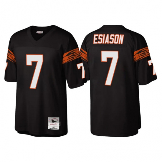 Men Cincinnati Bengals 7 Boomer Esiason Black Throwback Legacy Stitched Jerse Men Cincinnati Bengals 7 Boomer Esiason Black Throwback Legacy Stitched Jerse