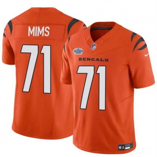 Men Cincinnati Bengals 71 Amarius Mims Orange 2024 With Dradt Patch F U S E Vapor Untouchable Limited Stitched Jersey Men Cincinnati Bengals 71 Amarius Mims Orange 2024 With Dradt Patch F U S E Vapor Untouchable Limited Stitched Jersey