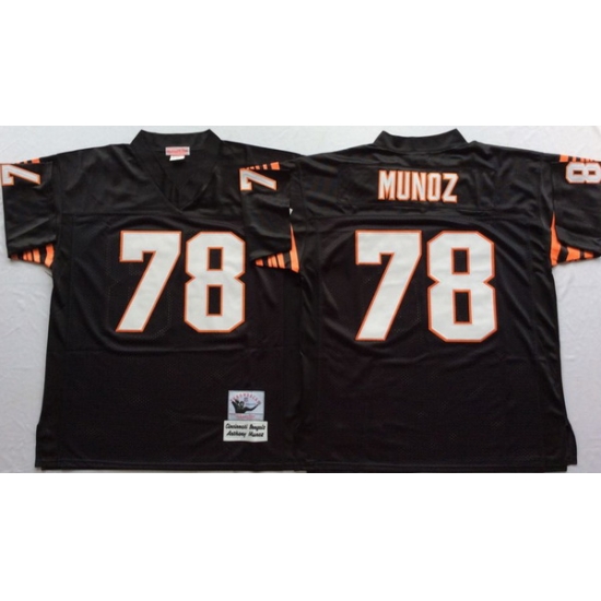 Men Cincinnati Bengals 78 Anthony Munoz Black M&N Throwback Jersey Men Cincinnati Bengals 78 Anthony Munoz Black M&N Throwback Jersey