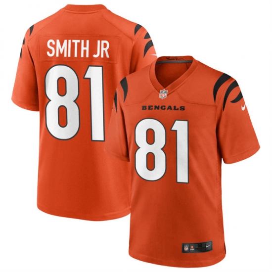 Men Cincinnati Bengals 81 Irv Smith Jr Orange Jersey Men Cincinnati Bengals 81 Irv Smith Jr Orange Jersey
