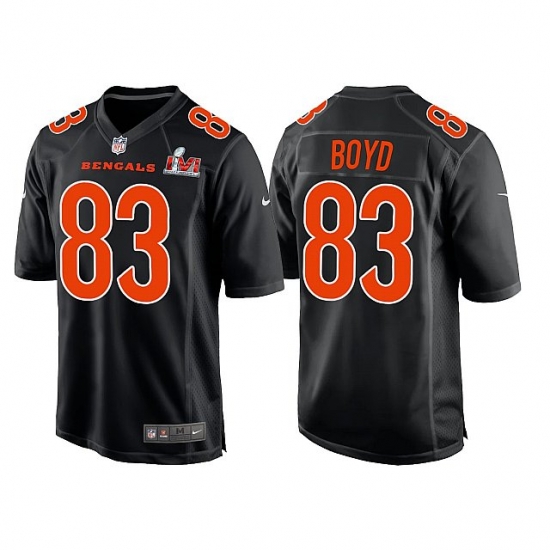 Men Cincinnati Bengals 83 Tyler Boyd 2022 Black Super Bowl LVI Game Stitched Jersey Men Cincinnati Bengals 83 Tyler Boyd 2022 Black Super Bowl LVI Game Stitched Jersey