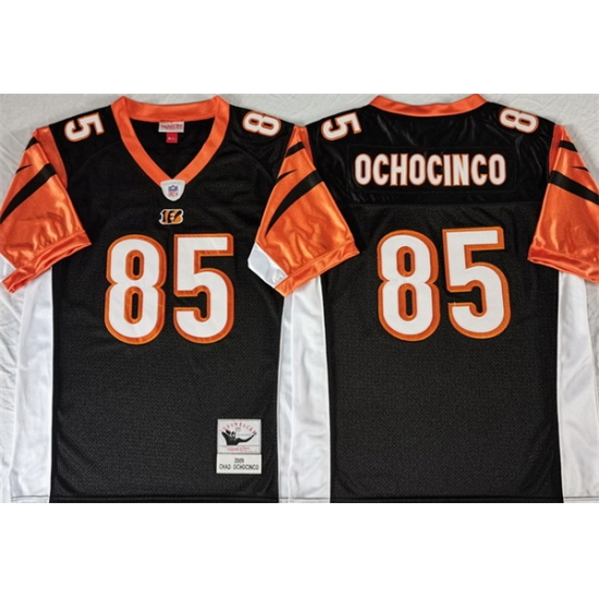 Men Cincinnati Bengals 85 Chad Ochocinco Black Throwback Stitched Jersey Men Cincinnati Bengals 85 Chad Ochocinco Black Throwback Stitched Jersey