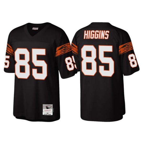 Men Cincinnati Bengals 85 Tee Higgins Black Throwback Legacy Stitched Jerse Men Cincinnati Bengals 85 Tee Higgins Black Throwback Legacy Stitched Jerse