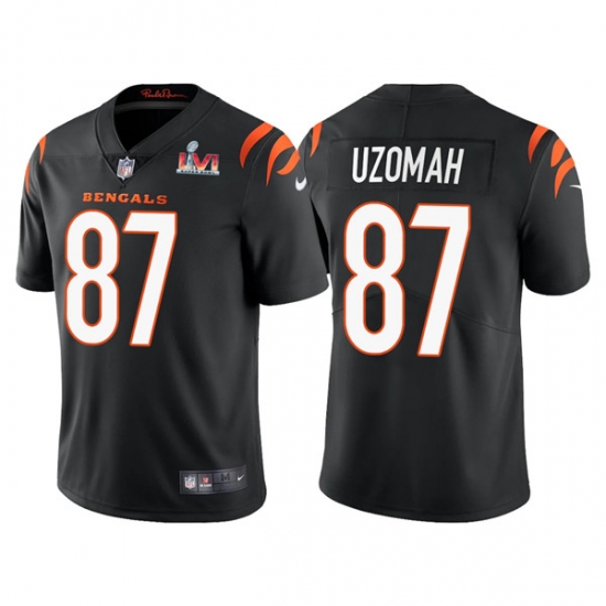 Men Cincinnati Bengals 87 C J Uzomah 2022 Black Super Bowl LVI Vapor Limited Stitched Jersey Men Cincinnati Bengals 87 C J Uzomah 2022 Black Super Bowl LVI Vapor Limited Stitched Jersey