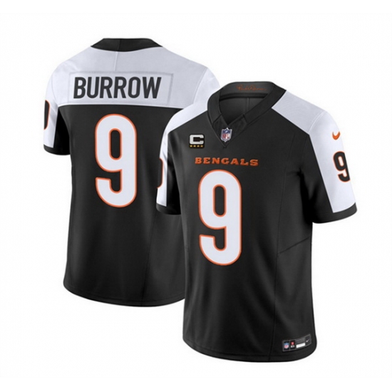 Men Cincinnati Bengals 9 Joe Burrow 2023 F U S E Black White With 4 Star C Patch Vapor Untouchable Limited Stitched Jersey Men Cincinnati Bengals 9 Joe Burrow 2023 F U S E Black White With 4 Star C Patch Vapor Untouchable Limited Stitched Jersey