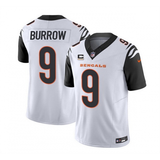 Men Cincinnati Bengals 9 Joe Burrow 2023 F U S E White With 4 Star C Patch Vapor Untouchable Limited Stitched Jersey Men Cincinnati Bengals 9 Joe Burrow 2023 F U S E White With 4 Star C Patch Vapor Untouchable Limited Stitched Jersey