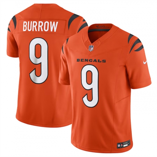 Men Cincinnati Bengals 9 Joe Burrow Orange 2023 F U S E Vapor Untouchable Limited Stitched Jersey Men Cincinnati Bengals 9 Joe Burrow Orange 2023 F U S E Vapor Untouchable Limited Stitched Jersey