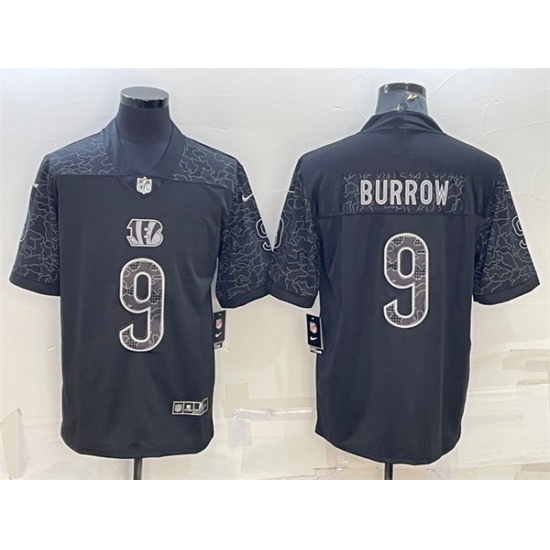 Men Cincinnati Bengals 9 Joe Burrow Reflective Limited Stitched Jersey Men Cincinnati Bengals 9 Joe Burrow Reflective Limited Stitched Jersey