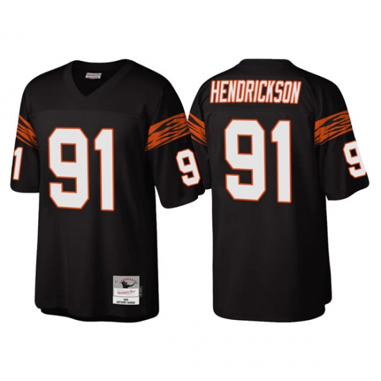 Men Cincinnati Bengals 91 Trey Hendrickson Black Throwback Legacy Stitched Jerse Men Cincinnati Bengals 91 Trey Hendrickson Black Throwback Legacy Stitched Jerse